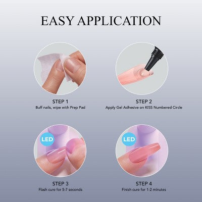 KISS Products Salon X-tend LED Soft Gel System Pure Fake Nails - Imperfect Box