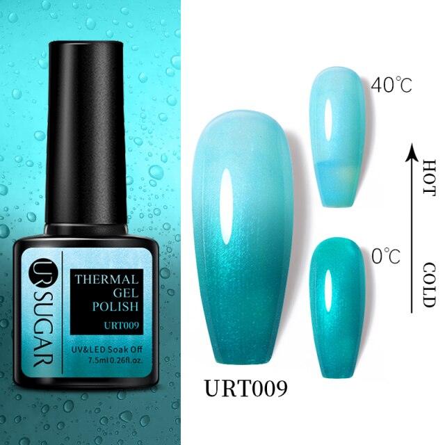 New 2022 Pink Blue Gel Nail Polish UV Color Changing Elegant Luxury Glossy Nail Design For Womens